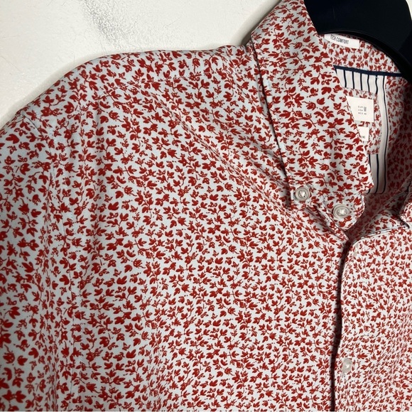 Denim & flower Ricky Singh tech comfort button down shirt red leaf print size M - Picture 4 of 7